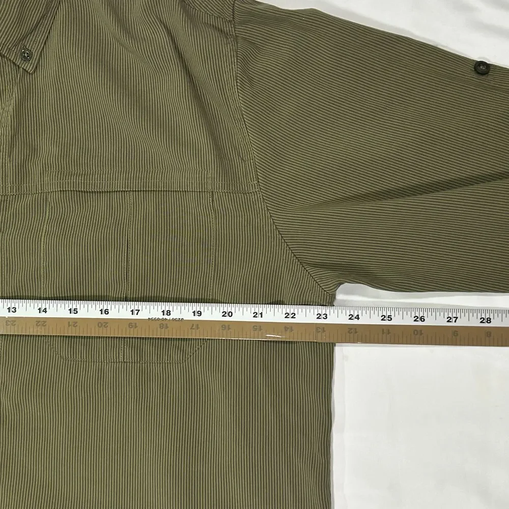 The North Face Distressed Olive Green‎ Button-Down Shirt Long Sleeve Mens Large
